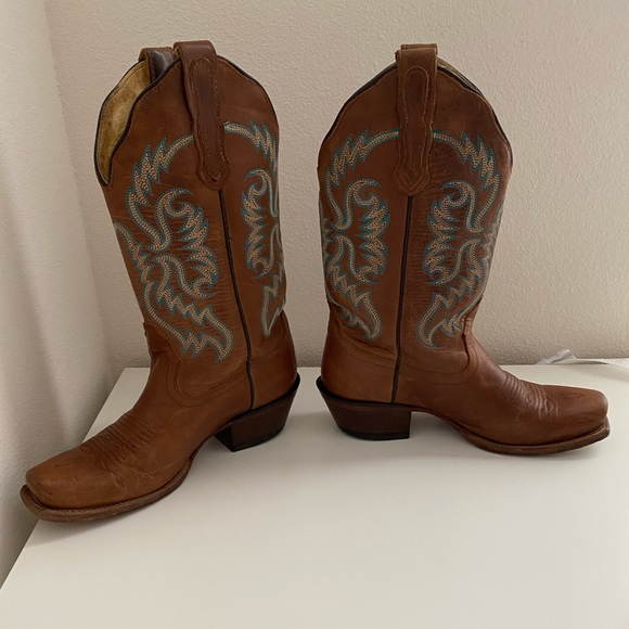 Genuine Leather Nocona Cowboy boots bluebonnet - Picture 8 of 13